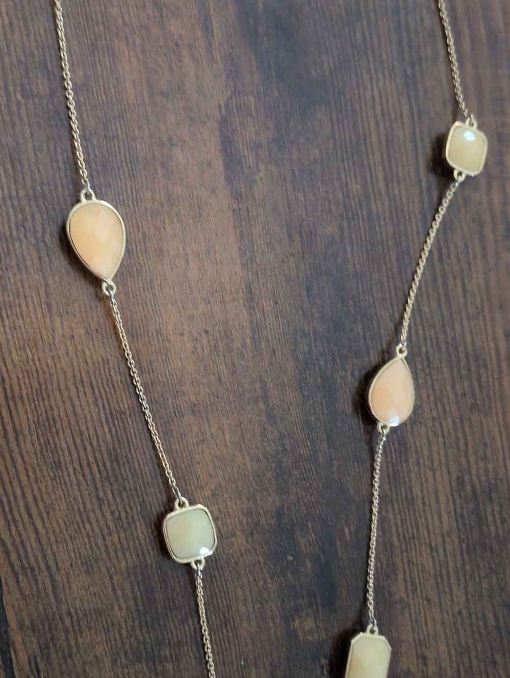 KATE SPADE Elegant Beige Stone Long Necklace - Women Jewelry